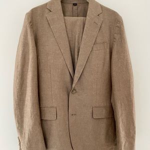 NWT Ludlow Tan Linen Suit 36S Jacket and 30/30 Trousers